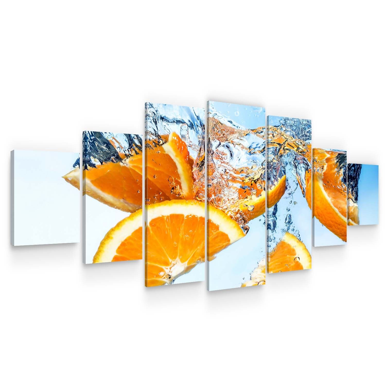 Set Tablou DualView Startonight Portocale, 7 piese, luminos in intuneric, 100 x 240 cm (1 piesa 40 x 100 cm, 2 piese 35 x 90 cm, 2 piese 30 x 60 cm, 2 piese 30 x 40 cm)