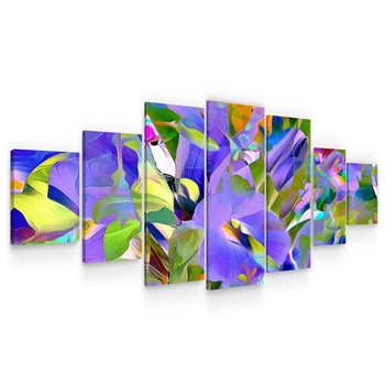 Set Tablou DualView Startonight Abstract floral, 7 piese, luminos in intuneric, 100 x 240 cm Set Tablou DualView Startonight Abstract floral, 7 piese, luminos in intuneric, 100 x 240 cm