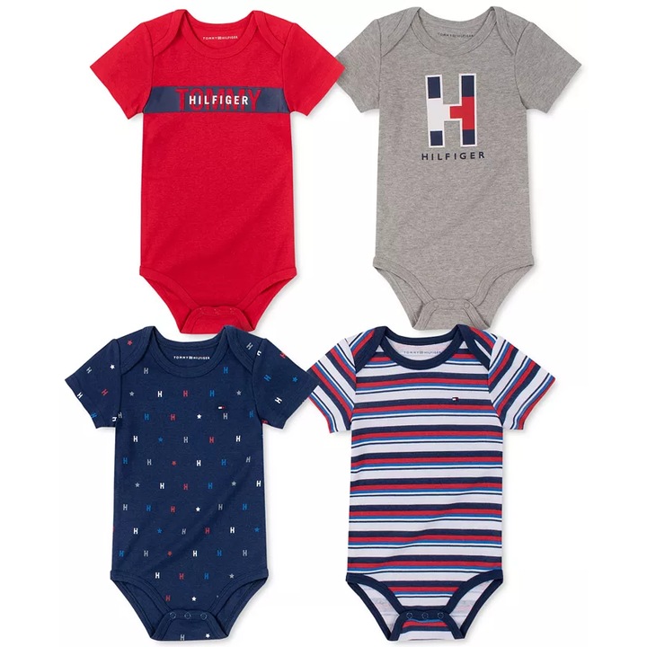 Комплект от 4 бодита за момче, Tommy Hilfiger, 0 - 3 л