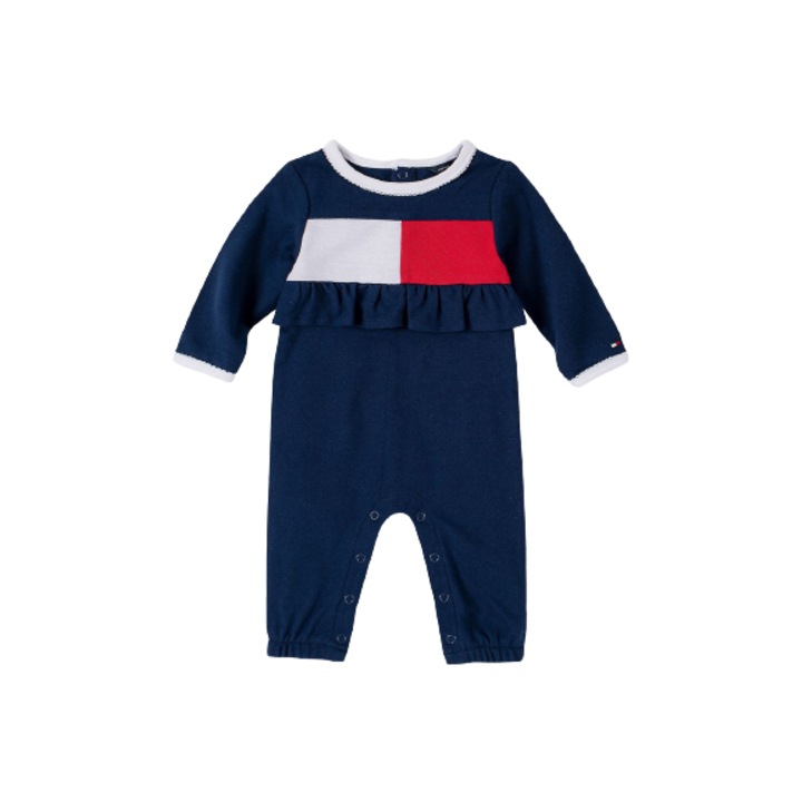 Salopeta pentru fete, Tommy Hilfiger, Drapel, Bumbac, Bleumarin, 3 - 6 m