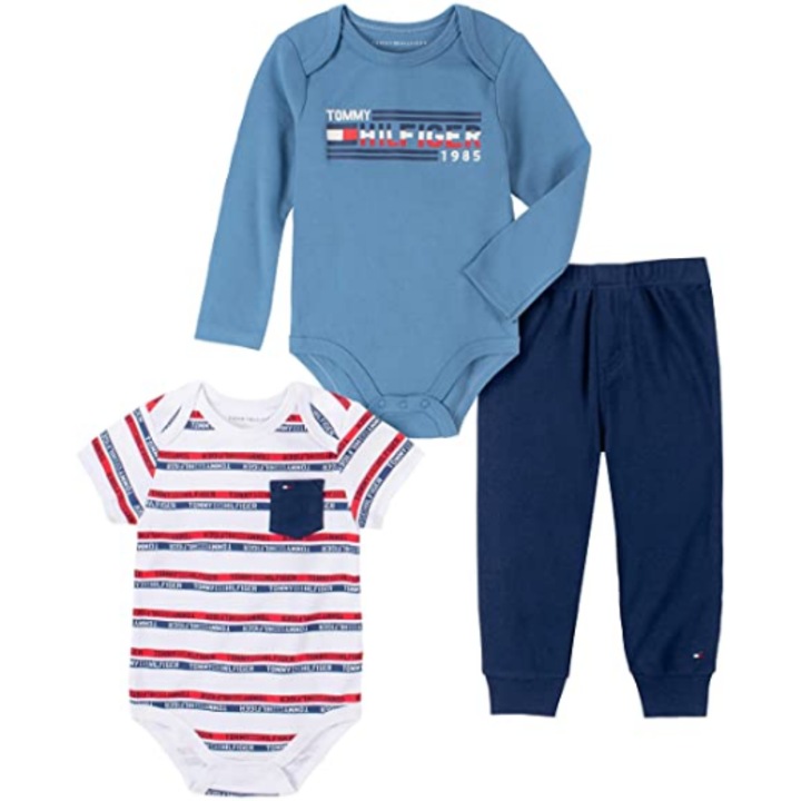 Set pentru baietei, TOMMY HILFIGER, Bumbac/Poliester, Multicolor, 0-3 luni