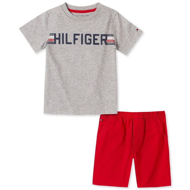 Set pentru copii, Tommy Hilfiger, Bumbac, Rosu/Gri