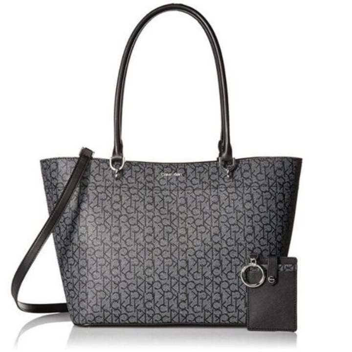 Női táska Susan, Calvin Klein, ökológiai bőr, 29 x 24 x 14 cm, fekete/szürke