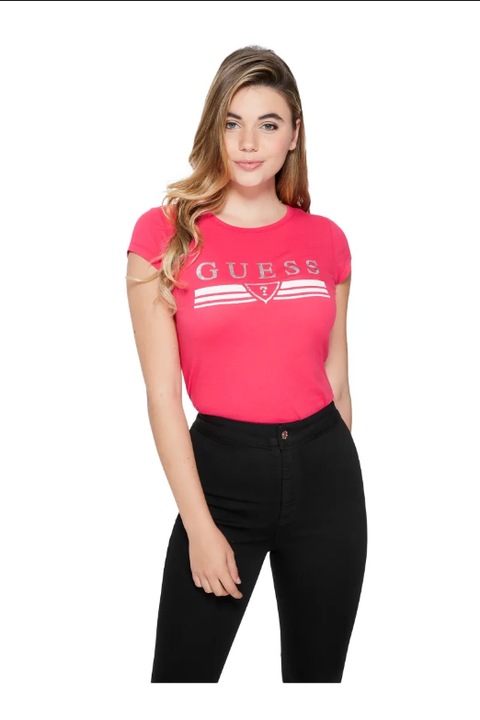Női póló, GUESS, pamut, rózsaszín, M