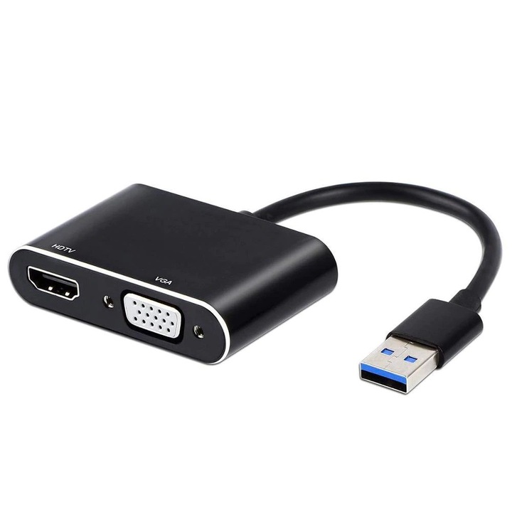 Adaptor de la USB la VGA+HDMI, Compatibil Macbook, 1080p