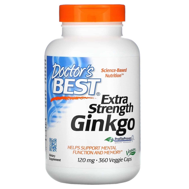 Extra Strength Ginkgo 120 mg Ginko Biloba, Doctor's Best, 360 капсули