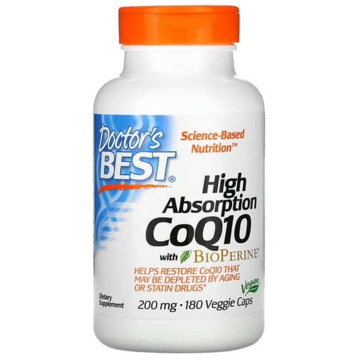 CoQ10 с висока абсорбция CoQ10 с BioPerine 200 mg, Doctor's Best, 180 капсули