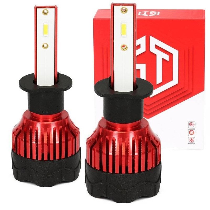 Set 2x becuri auto LED H3, Interlook. 80W, 16000lm