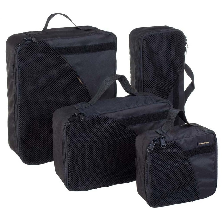 Комплект пътна чанта, Wisport, полиестер, черен