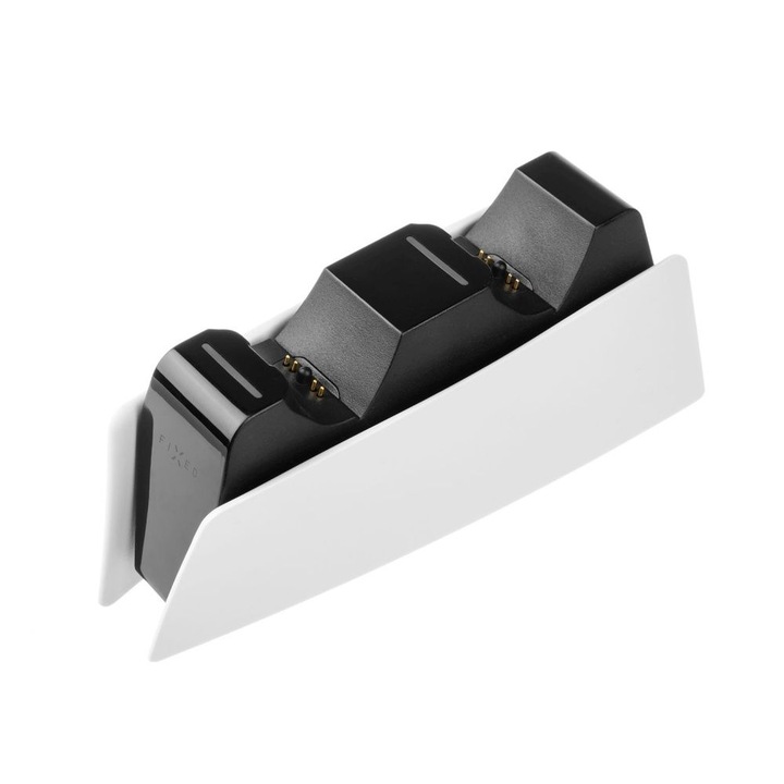 FIXED Kettős töltő PS5 DualSense kontrollerhez, fekete és fehér, 211750, Konzol kiegészítő