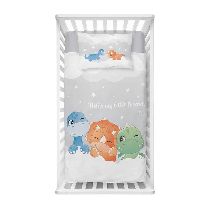 Lenjerie de pat copil, Detexpol, Bumbac, 100x135cm, Multicolor