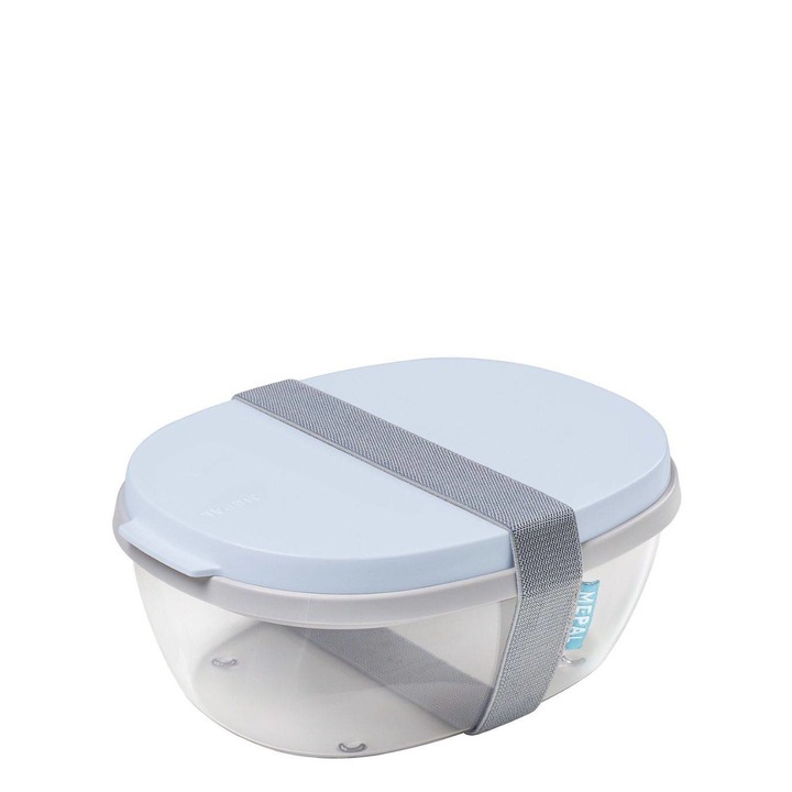 Cutie alimentara pentru salata, Mepal, Plastic, Albastru/Transparent