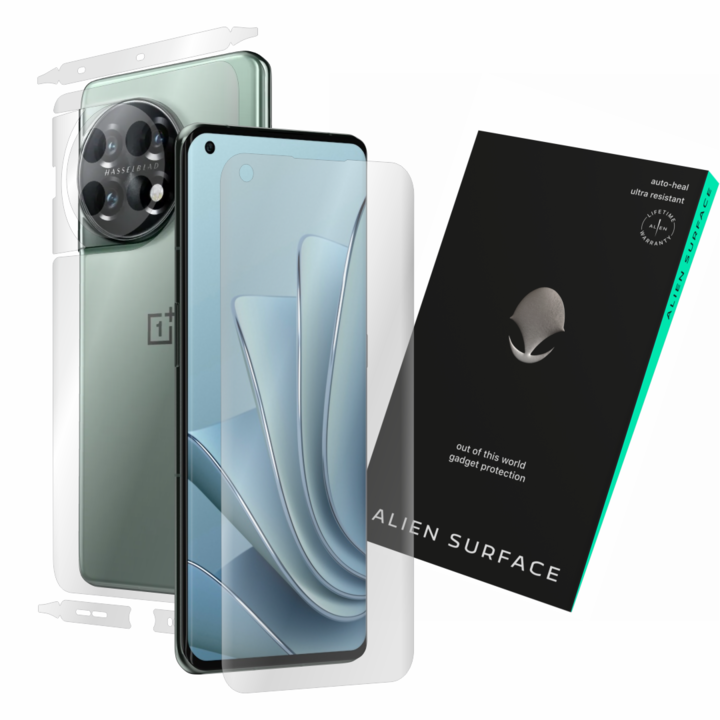 Védőfólia, kompatibilis a OnePlus 11 5G-vel, képernyőborító, hátlap oldalakkal és kamerával, Alien Surface