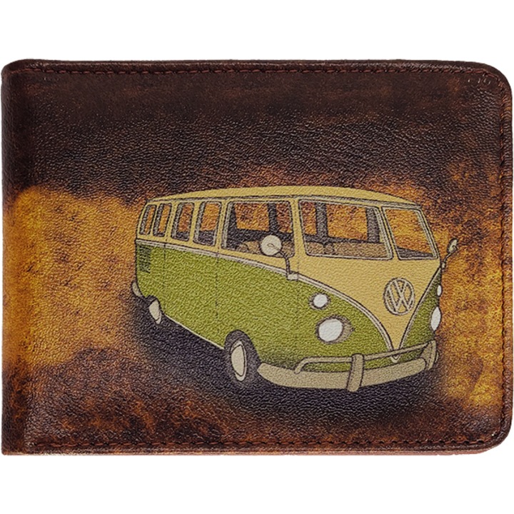 Portofel pentru barbati fara inchidere, Handmade Greek, Van 70's, 12x9.5x2cm, multicolor