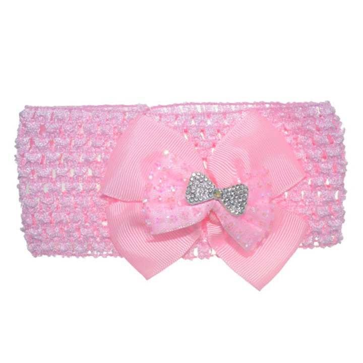 Плетена лента за глава за момиче TouDai Jewelry 140323-25-40, розово 40 см