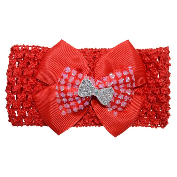 Плетена лента за глава за момиче TouDai Jewelry 140323-27, Червена 42 см