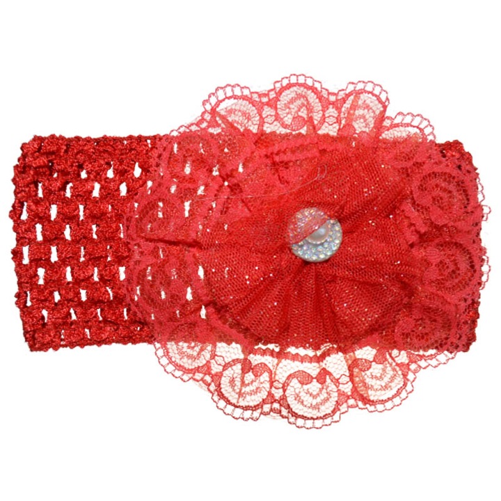Плетена лента за глава за момиче TouDai Jewelry 140323-22-38, Червена 38 см