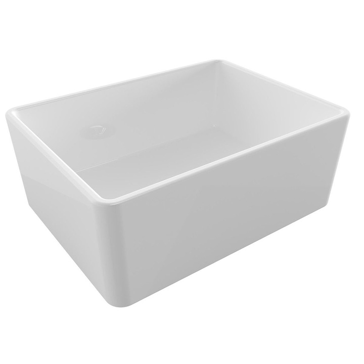 Chiuveta bucatarie, apron front, aparent, stil farmhouse, material Fireclay, 61x45 cm, alb, Etna