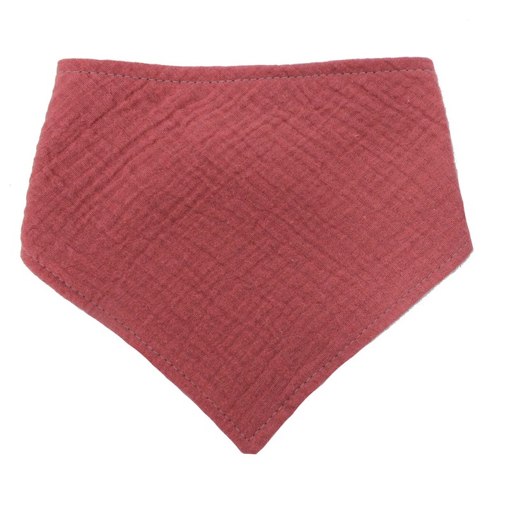 Esarfa tip baveta, muselina, doua fete, roz inchis, universala