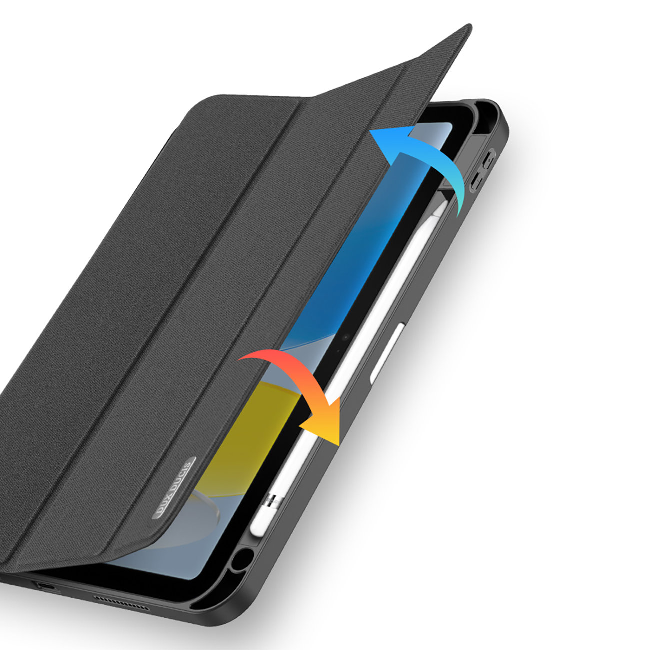Husa DUX DUCIS DOMO pliabila cu depozitare creion pentru iPad 10 (2022) neagra