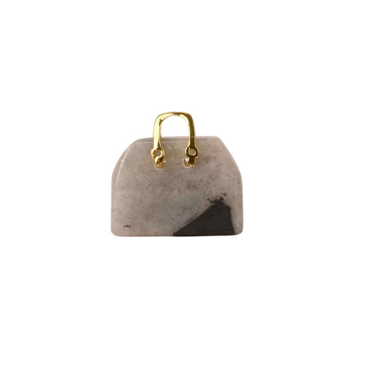 Medál táska formájában 2,5 cm-re a természetes kőből, a Polar Jade-től