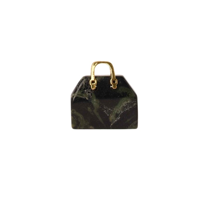 Pandantive 2.5 cm din piatra naturala Labradorit, in forma de geanta - Accesorii din piatra pentru realizarea de bijuterii, cercei, colier