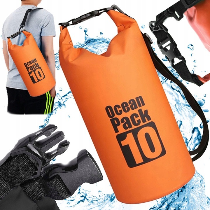 Sac Impermeabil, 38x30x10 cm, Material 100% Nylon, Inchidere Tip Roll-Top, Curea Ajustabila, Rezistent La Apa, Ideal Pentru Plimbari Cu Kayak, Verde
