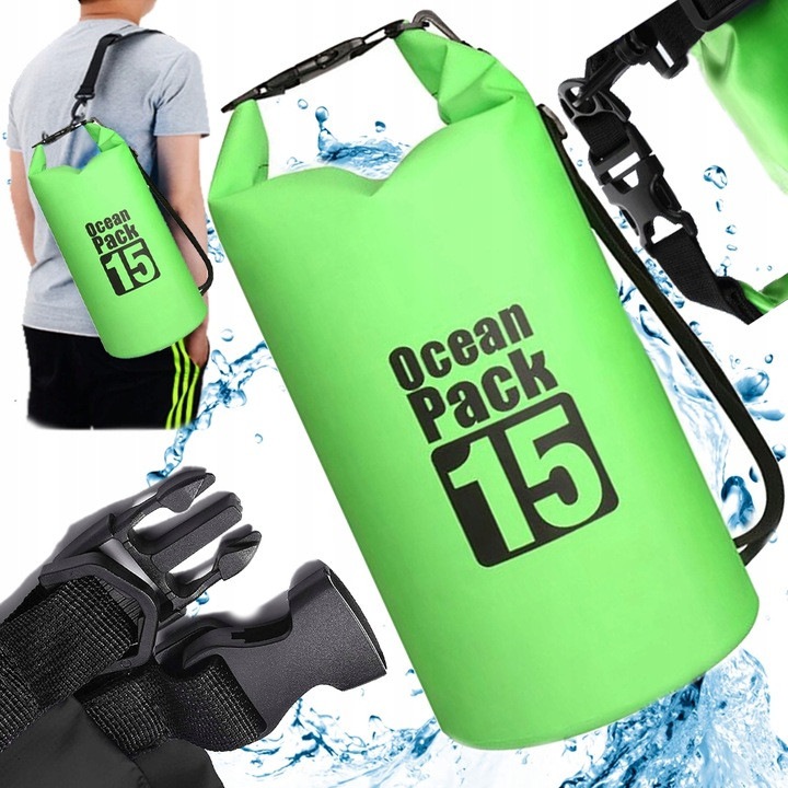 Geanta De Transport Impermeabila, Impermeabila, Pentru Transportul Bagajelor, Hainelor, Documentelor, Curea Reglabila, Ideal Pentru Caiac, Nylon, 15l, Negru