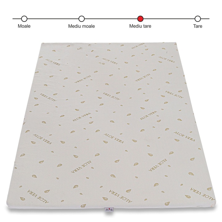 Topper Saltea Best Sleep H7 cm spuma poliuretanica, 180X200 cm, husa Aloe Vera Detasabila