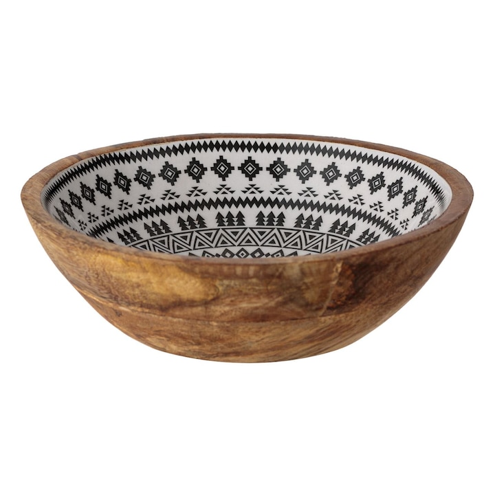 Bol din lemn Aztec, 25 x 8 cm