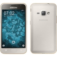 Husa de protectie fata + spate din TPU moale pentru Samsung Galaxy J1 (2016), TPU 0.3 mm, auriu