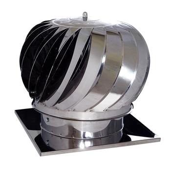 Palarie rotativa din inox pentru cosuri de fum diametru 200 mm cu talpa 24 x 24 cm Palarie rotativa din inox pentru cosuri de fum diametru 200 mm cu talpa 24 x 24 cm