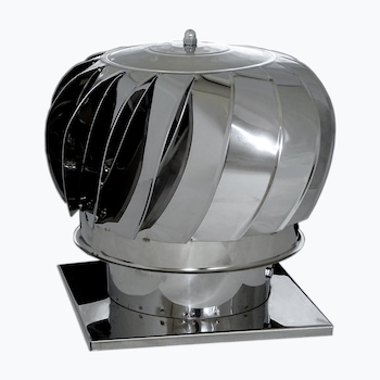 Palarie rotativa din inox pentru cosuri de fum diametru 170 mm cu talpa 24 x 24 cm Palarie rotativa din inox pentru cosuri de fum diametru 170 mm cu talpa 24 x 24 cm