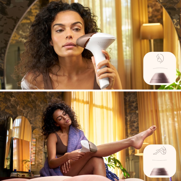 Philips Lumea BRI950/00 IPL tartós szőrtelenítő készülék, Smartskin érzékelő, 250.000 impulzus, Fehér/Rózsaszín