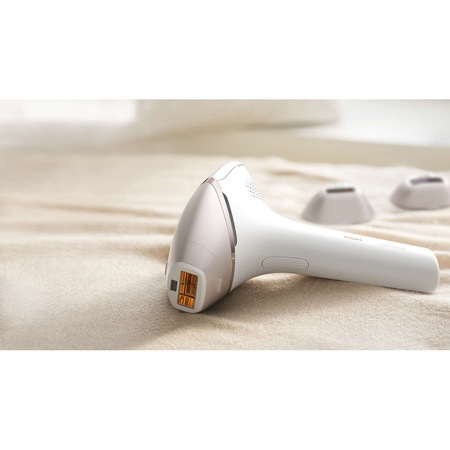 Epilator IPL Philips Lumea Prestige BRI953/00, Senzor Smartskin, utilizare cu sau fara fir, 250.000 impusuri, accesoriu corp, fata si precizie, Gri/Alb