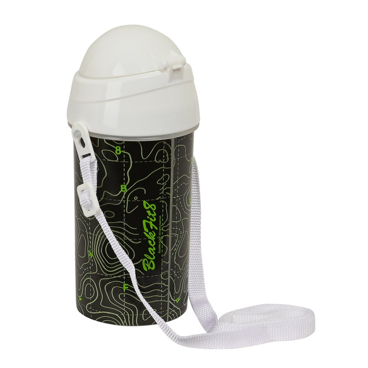 Műanyag kulacs 500 ml BlackFit8 Topográfia,