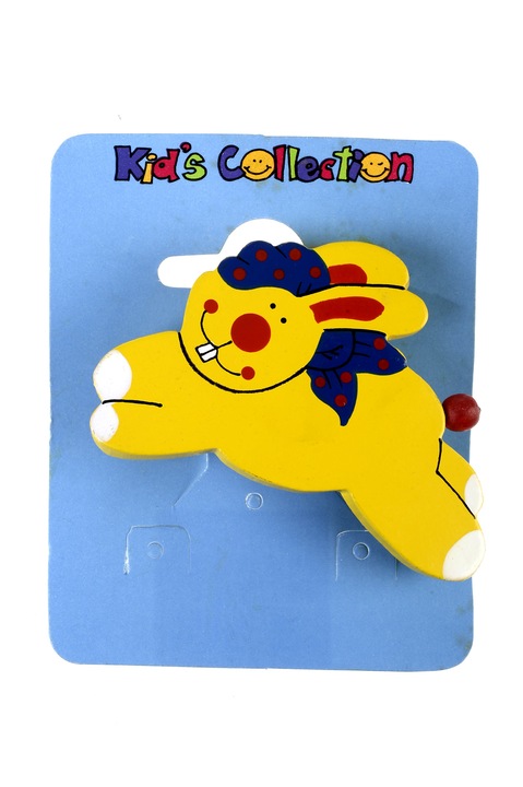 Agrafa de par pentru copii, Gloria Maris Handmade, 7456 Galben, 7 x 4 cm