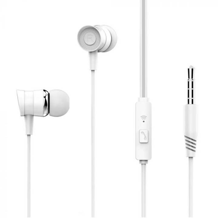 Fülbe helyezhető fejhallgató telefonhoz, Jack 3,5 mm-es csatlakozó, 115 cm, fehér-ezüst, TCL-BBL7892