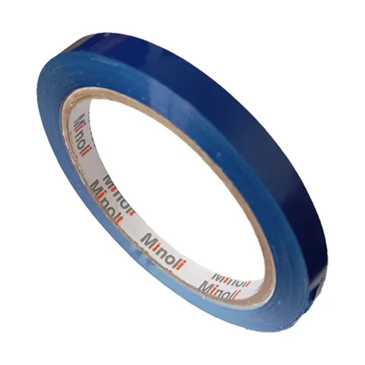 Banda adeziva pentru sigilat si inchis pungi, Minoli, 9mm x 66 m, albastru