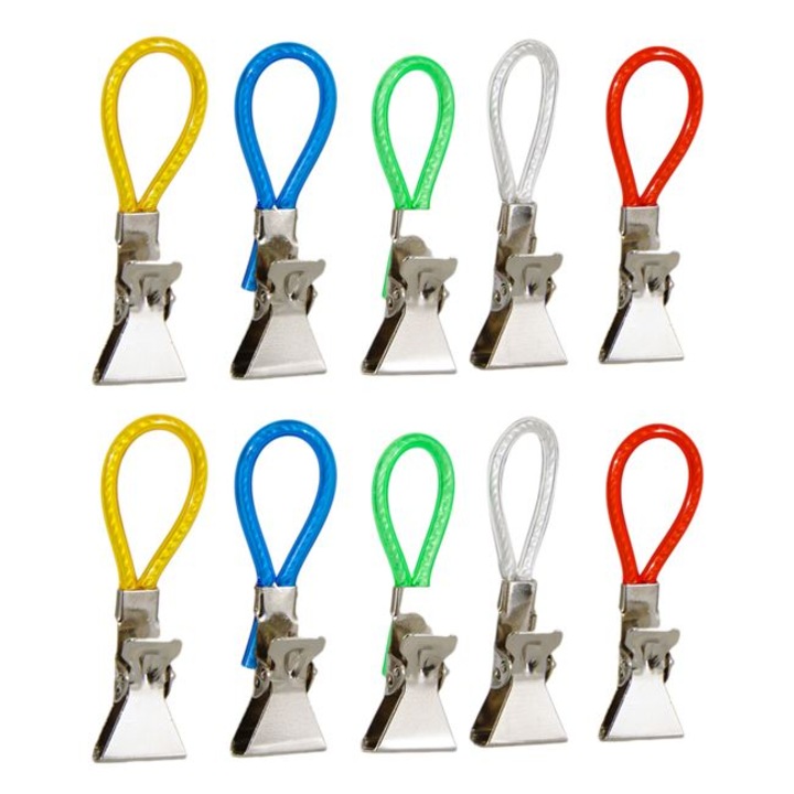 Clipsuri cu bucla pentru agatat prosoape de bucatarie, set 10 bucati, Multicolor, JMB-BBL7876