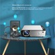 Videoproiector WowStep®, Android si Wi-Fi, Bluetooth, portabil, 3000 Lumeni, Rezolutie 1280 x 720 HD, Support 1080P, LED, HDMI, VGA, AV, USB, Audio, Mirroring pentru Android/IOS, difuzor integrat, telecomanda, Gri
