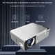 Videoproiector WowStep®, Android si Wi-Fi, Bluetooth, portabil, 3000 Lumeni, Rezolutie 1280 x 720 HD, Support 1080P, LED, HDMI, VGA, AV, USB, Audio, Mirroring pentru Android/IOS, difuzor integrat, telecomanda, Gri