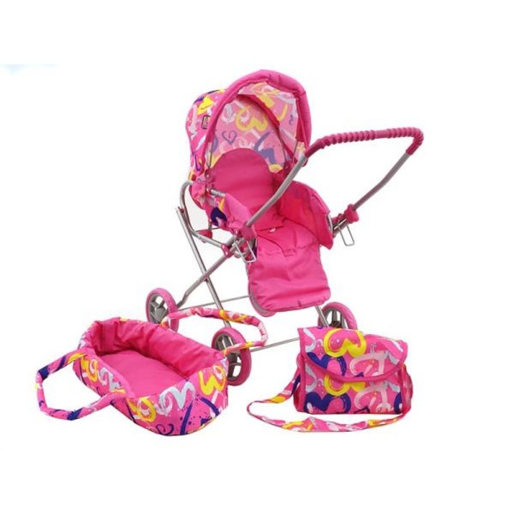 Carucior pentru papusi 3in1 Adar, Plastic/Metal, Multicolor
