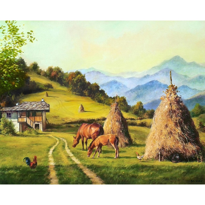 Puzzle ITA ART, O idila pe munte, 50x70cm, 1000 piese, Multicolor