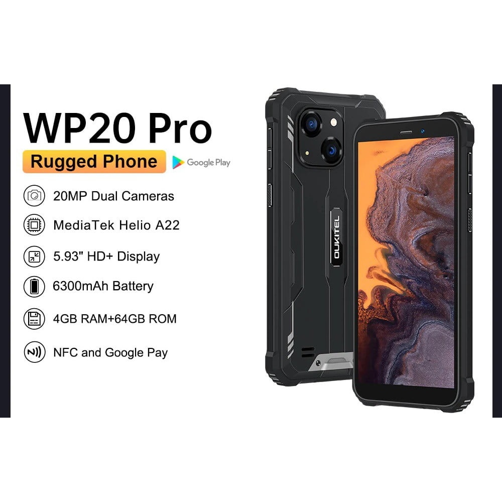 Смартфон OUKITEL WP20 Pro 4GB RAM 64GB ROM с IP68 защита за екстремни ...