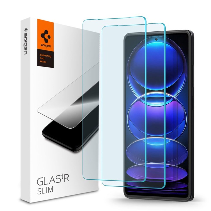 Стъклен протектор Spigen Glas.TR Slim 2-Pack за Xiaomi Redmi Note 12 Pro 5G / 12 Pro+ Plus 5G / Poco X5 Pro 5G, Clear