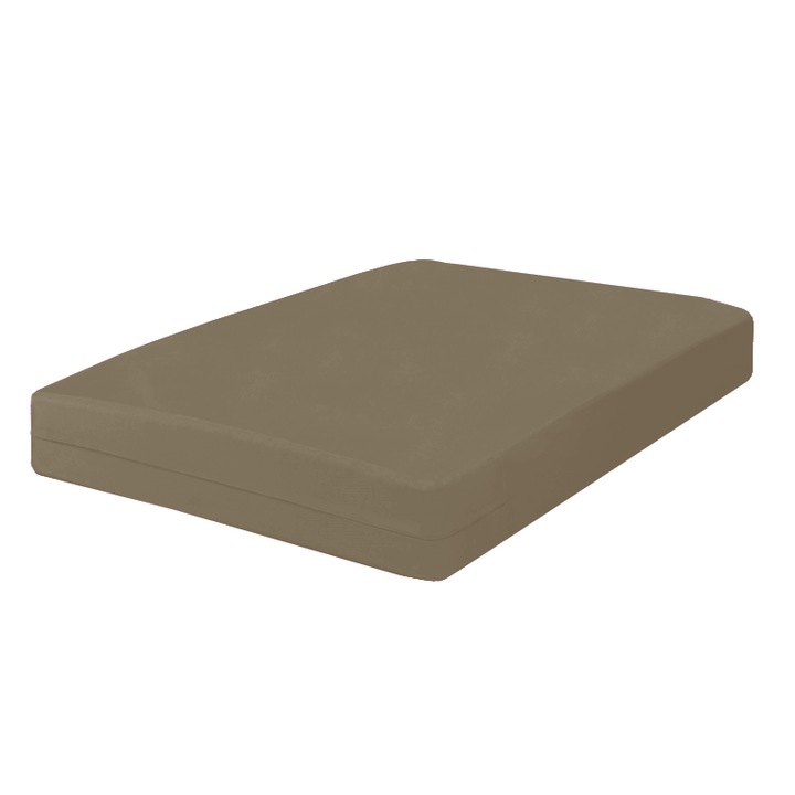 Husa cu fermoar pentru saltea de 60/120, din bumbac 100% natural, de culoare maro uni, Metru Patrat