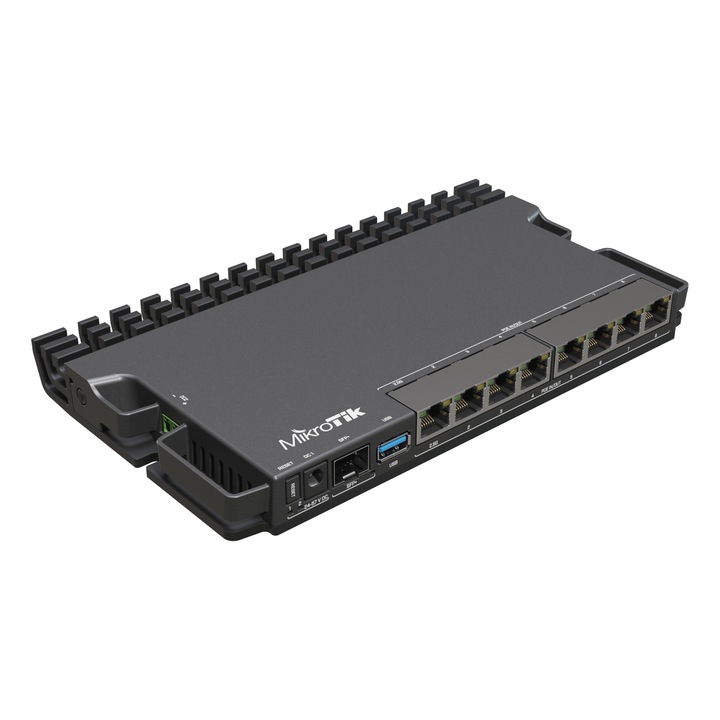 Router Mikrotik RB5009Upr+S+IN, Rack-be szerelhető, PoE minden porton