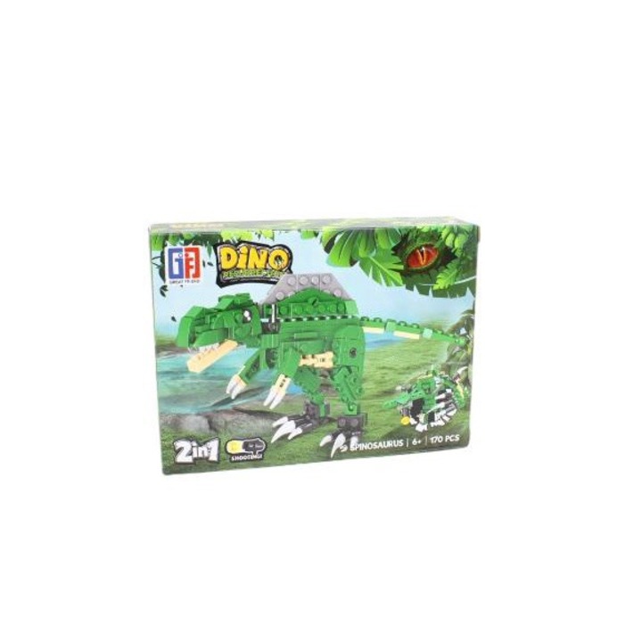 Set 170 piese constructie dinozaur, Inny, Plastic, Multicolor, 6+