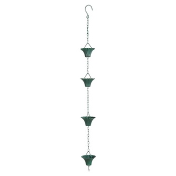 Lant decorativ gradina, Esschert Design, Metal, Pentru ploaie, Verde